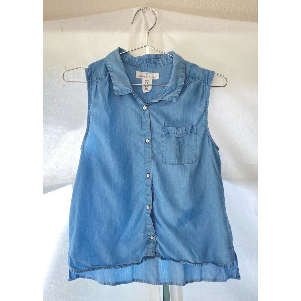 H&M L.O.G.G Collection | Blue Sleeveless Button Down Shirt Size S